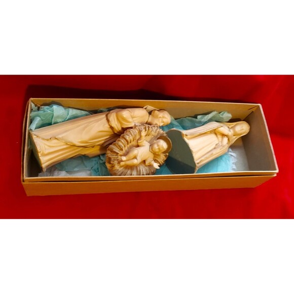 Vintage 1962 Mid Century Art Plastics Holy Family Nativity Figures Christmas 4Pc - Picture 5 of 5
